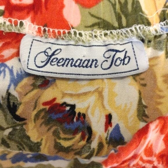 VTG 90s Colorful Floral High Waist Pull On Pleated Midi Skirt *fits like Med - Picture 15 of 16